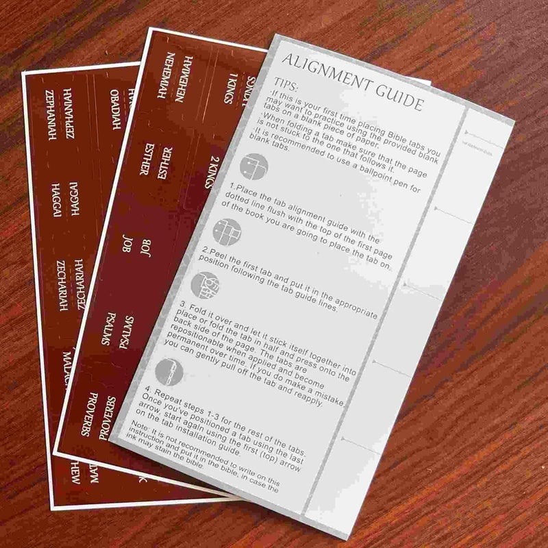 thinkor Reposition Laminated Bible Tabs, Large Print Stickers, Easy to Read & Apply Bible Tabs for Women & Man (Leather Color) - Image 2